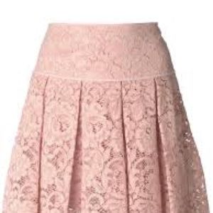 DKNY Pleated Lace Mini Skirt